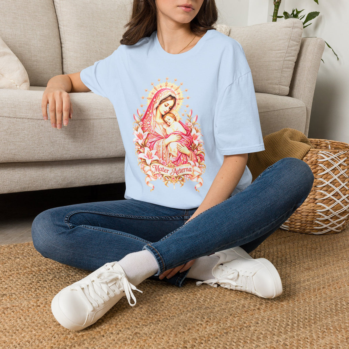 Mother of Mercy T-Shirt — Rose & Gold - MATER AETERNA