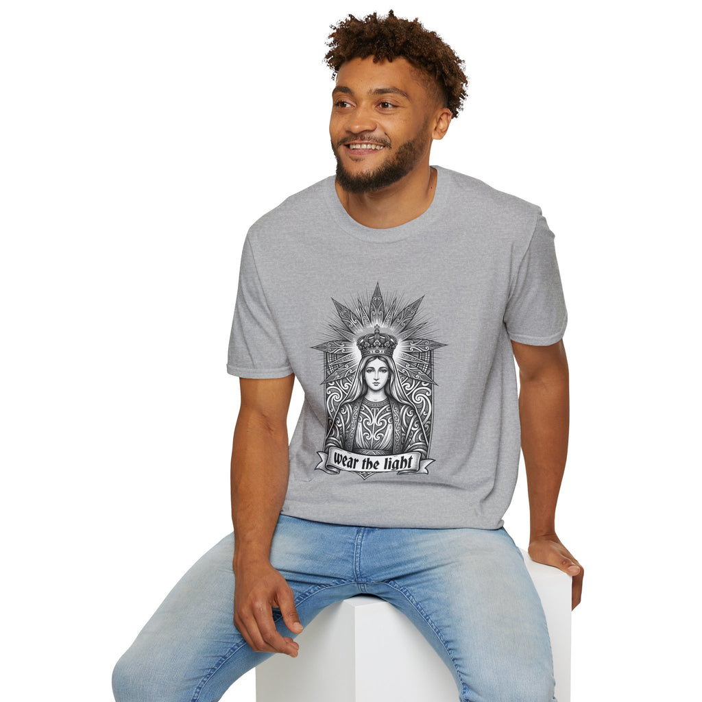 Crowned Woman T-Shirt — Monochrome Sunburst - MATER AETERNA