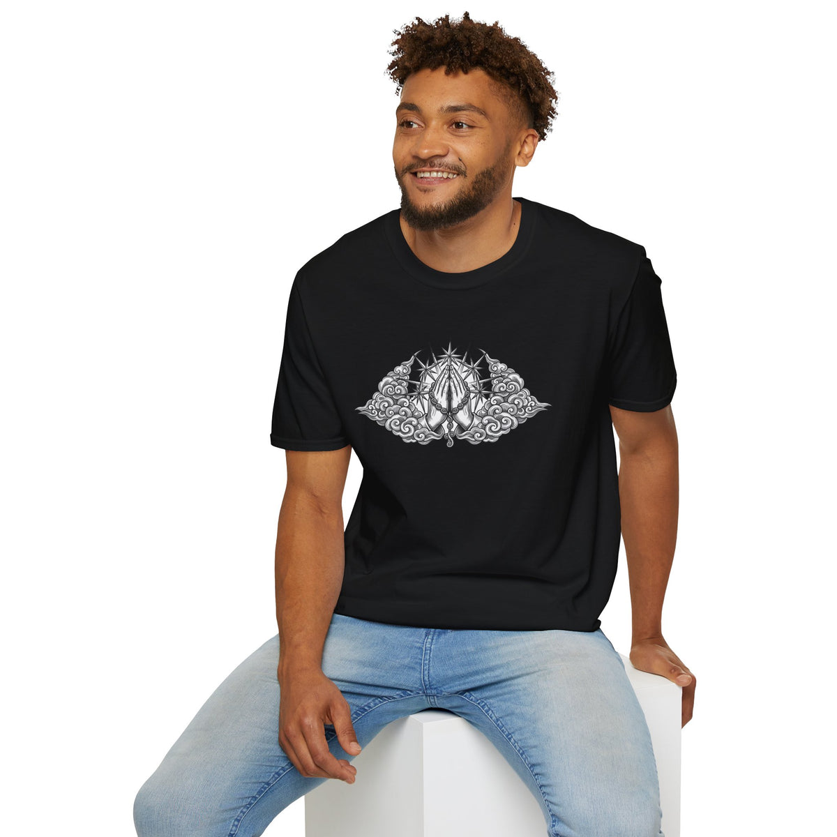 Occult Trident Graphic T-Shirt — Gothic Sigil Chest Design - MATER AETERNA