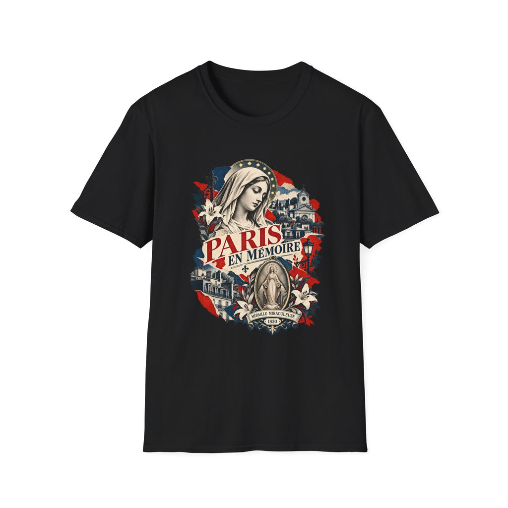 Paris en Mémoire Memorial T-Shirt — Vintage Notre-Dame Tribute Tee