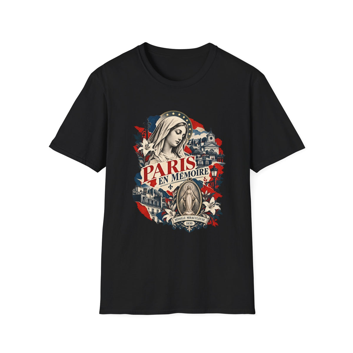 Paris en Mémoire Memorial T-Shirt — Vintage Notre-Dame Tribute Tee