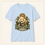 Gather the Children T-Shirt — Our Lady of Champion — compact lay-flat, original print scale and placement — Light Blue