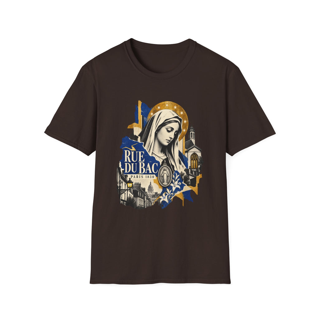 Rue du Bac Virgin Mary T-Shirt — Our Lady of the Miraculous Medal Devotional Tee