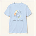 Minimal Line Art T-Shirt — Wear the Light — compact lay-flat, original print scale and placement — Light Blue