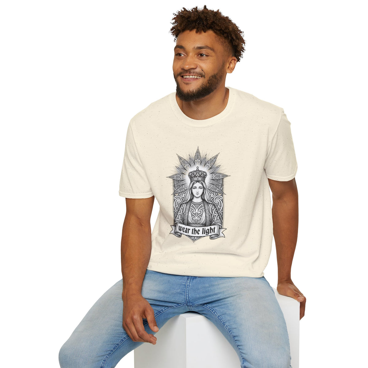 Sacred Woman T-Shirt — Monochrome Sunburst - MATER AETERNA
