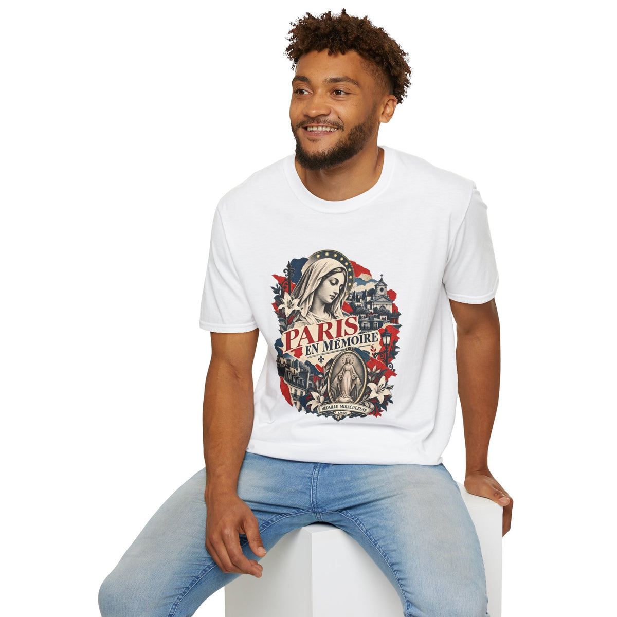 Paris en Mémoire Memorial T-Shirt — Vintage Notre-Dame Tribute Tee