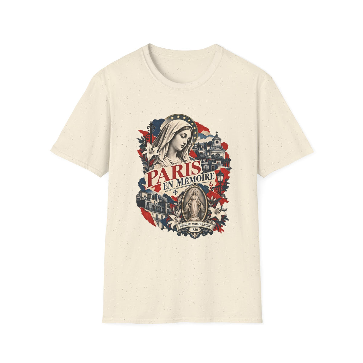 Paris en Mémoire Memorial T-Shirt — Vintage Notre-Dame Tribute Tee