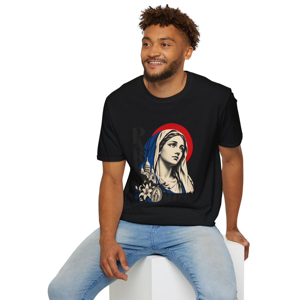 Virgin Mary 'Paris Marie' Graphic T-Shirt — Retro Religious Art Tee