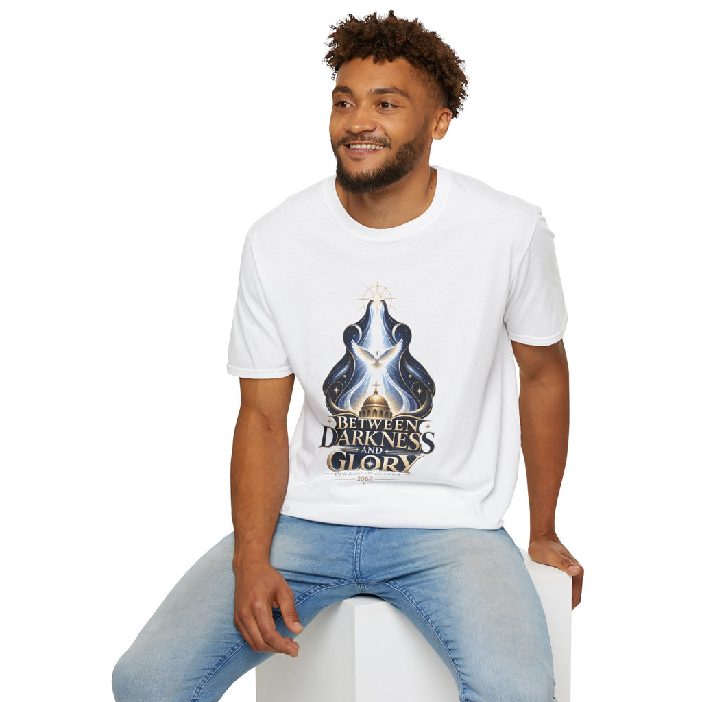 Between Darkness and Glory — Our Lady of Zeitoun 2068 sacred-art T-shirt product view
