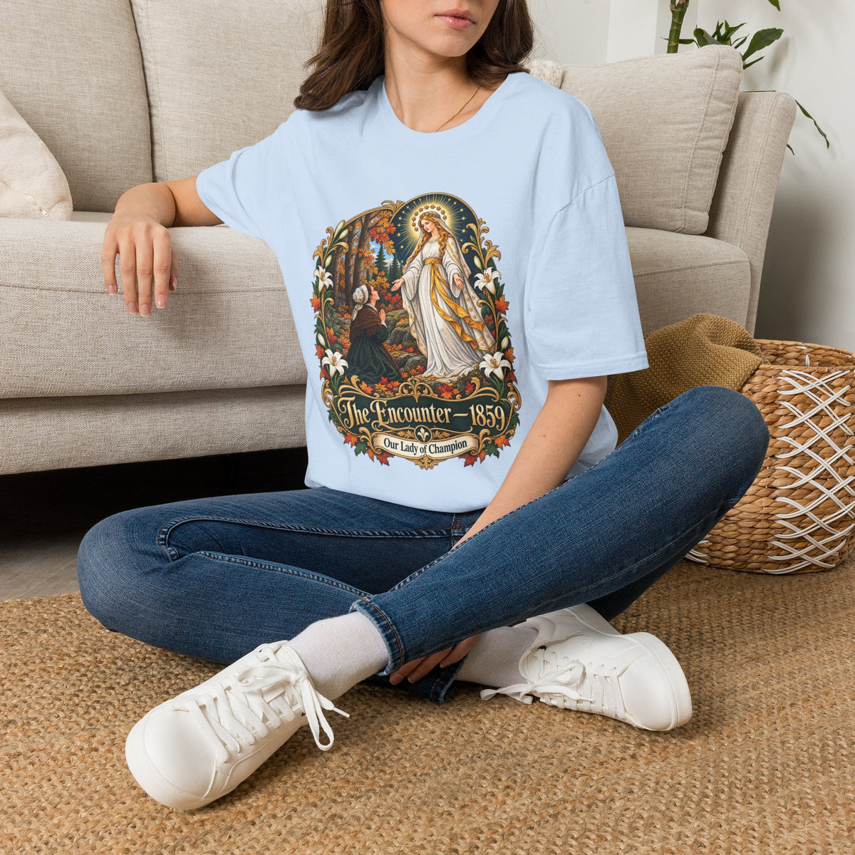 The Encounter 1859 T-Shirt — Our Lady of Champion