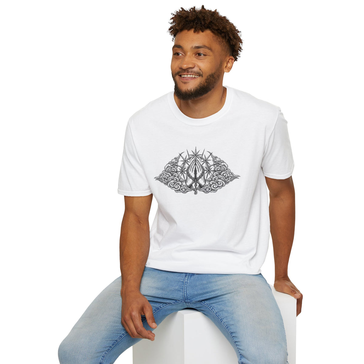 Occult Trident Graphic T-Shirt — Gothic Sigil Chest Design - MATER AETERNA