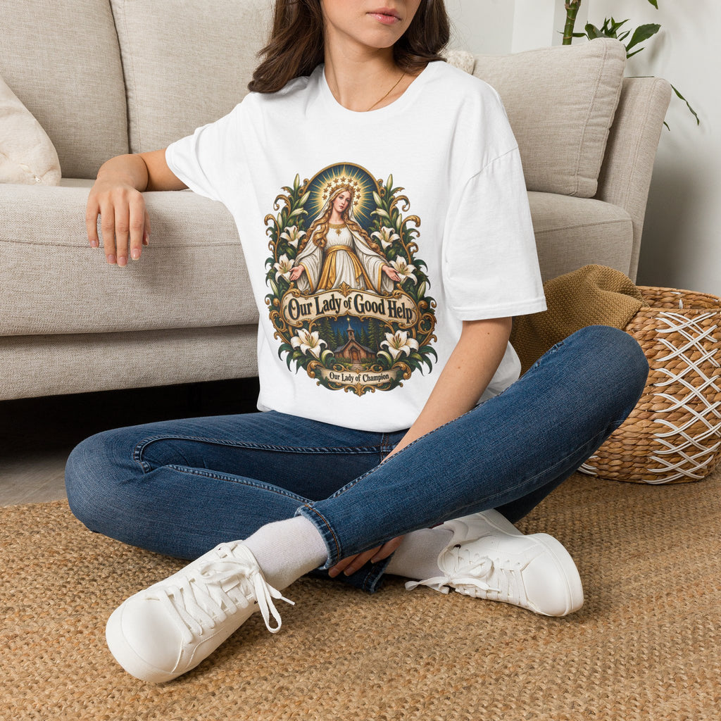 Our Lady of Good Help T-Shirt — Champion Medallion