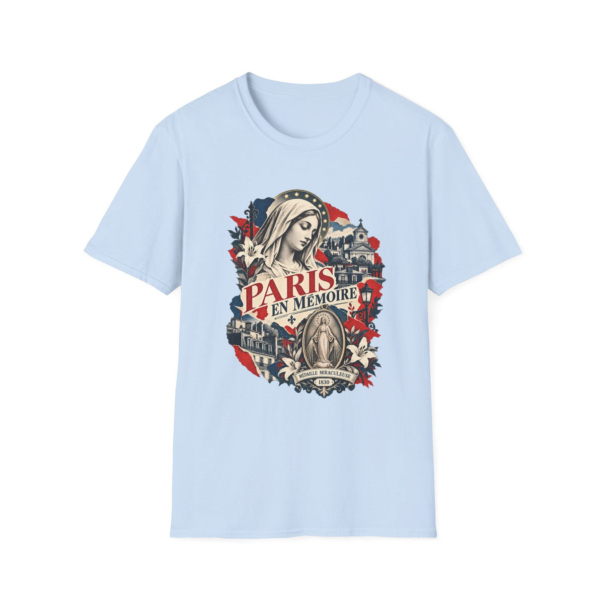 Paris en Mémoire Memorial T-Shirt — Vintage Notre-Dame Tribute Tee