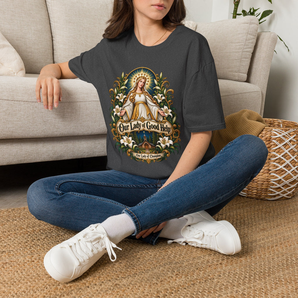 Our Lady of Good Help T-Shirt — Champion Medallion