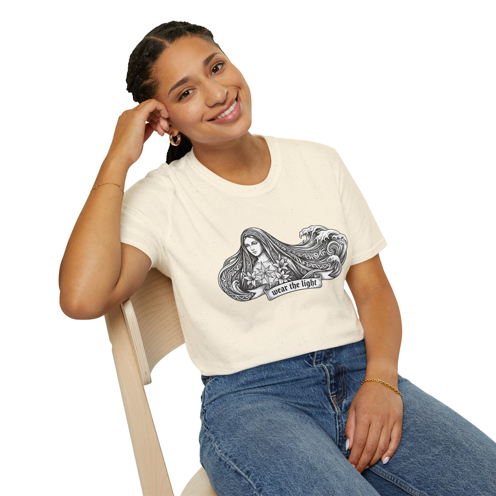 Wave Woman T-Shirt — Japanese-Inspired Ink Illustration - MATER AETERNA