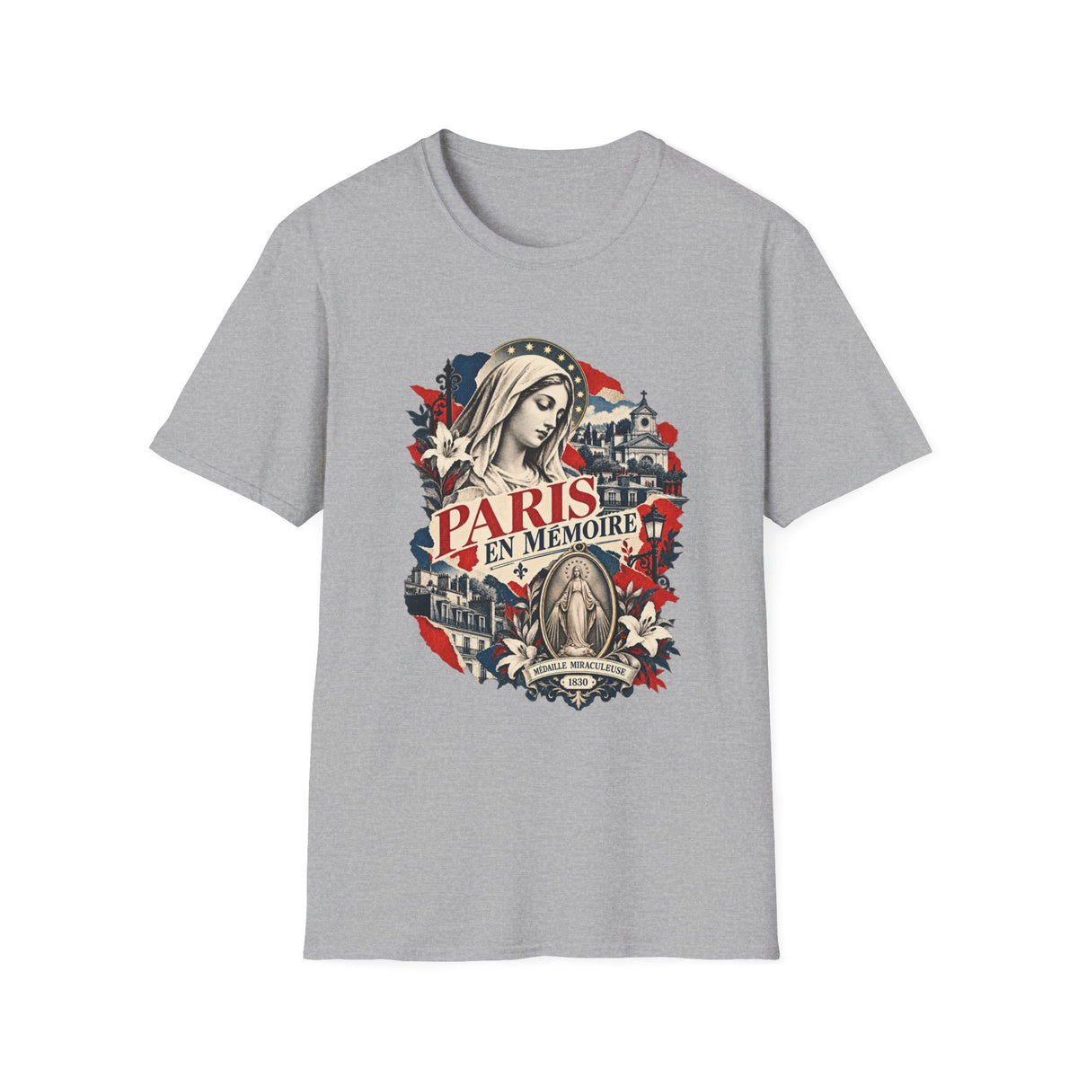 Paris en Mémoire Memorial T-Shirt — Vintage Notre-Dame Tribute Tee