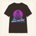 Thank You, Virgin T-Shirt — Retro Vaporwave — compact lay-flat, original print scale and placement — Dark Chocolate