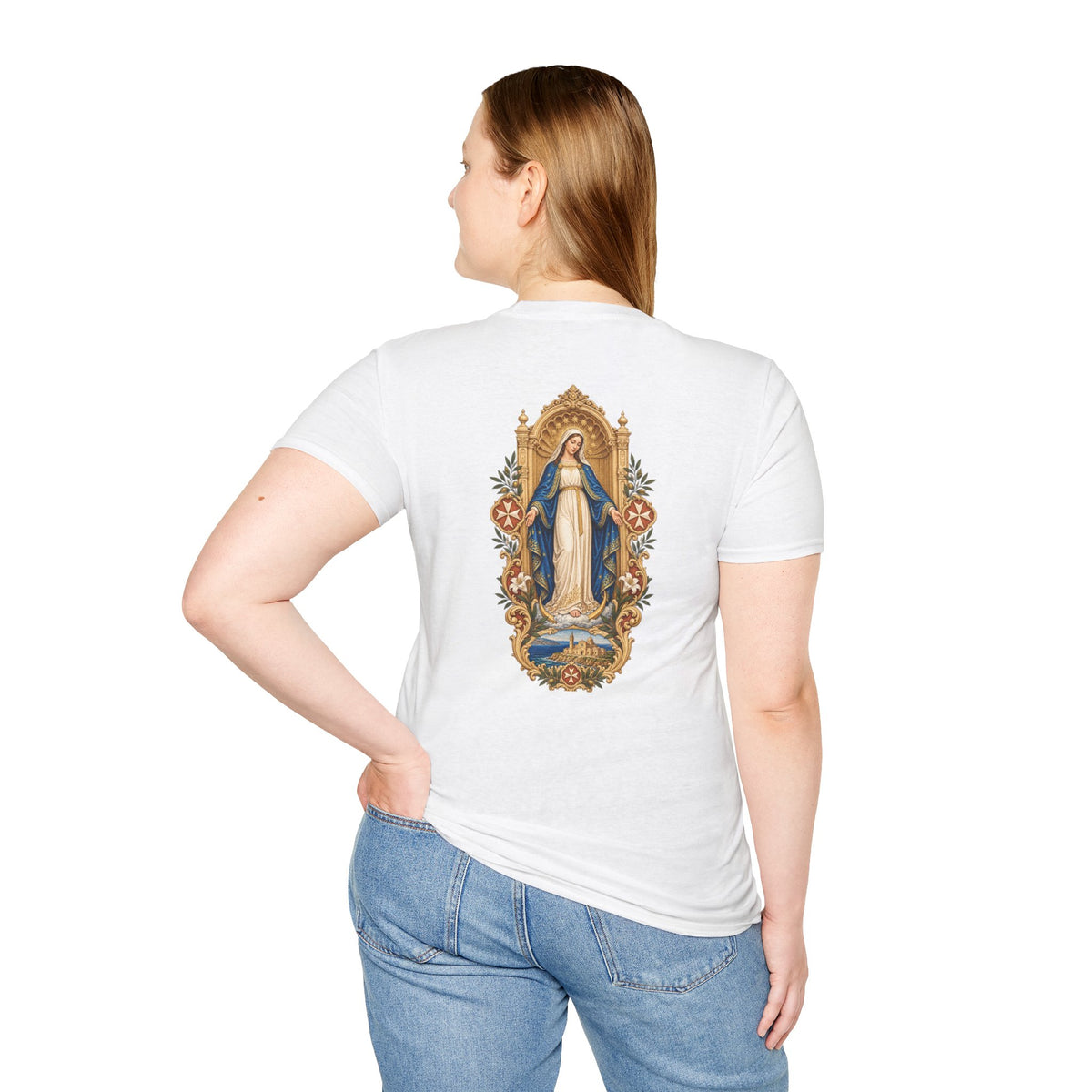 Our Lady of Ta' Pinu — Queen of Gozo White T-Shirt - MATER AETERNA