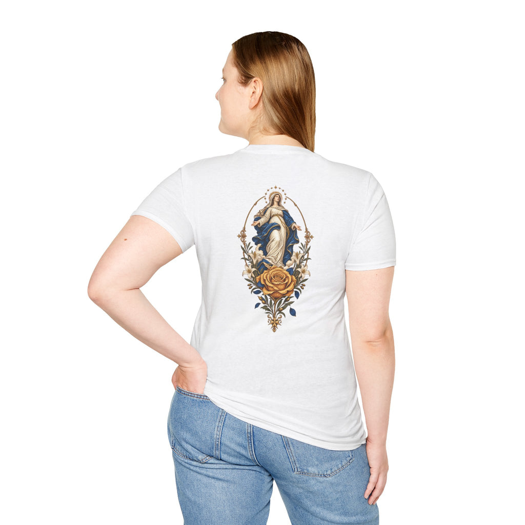 Our Lady of Ta' Pinu — Golden Rose White T-Shirt - MATER AETERNA