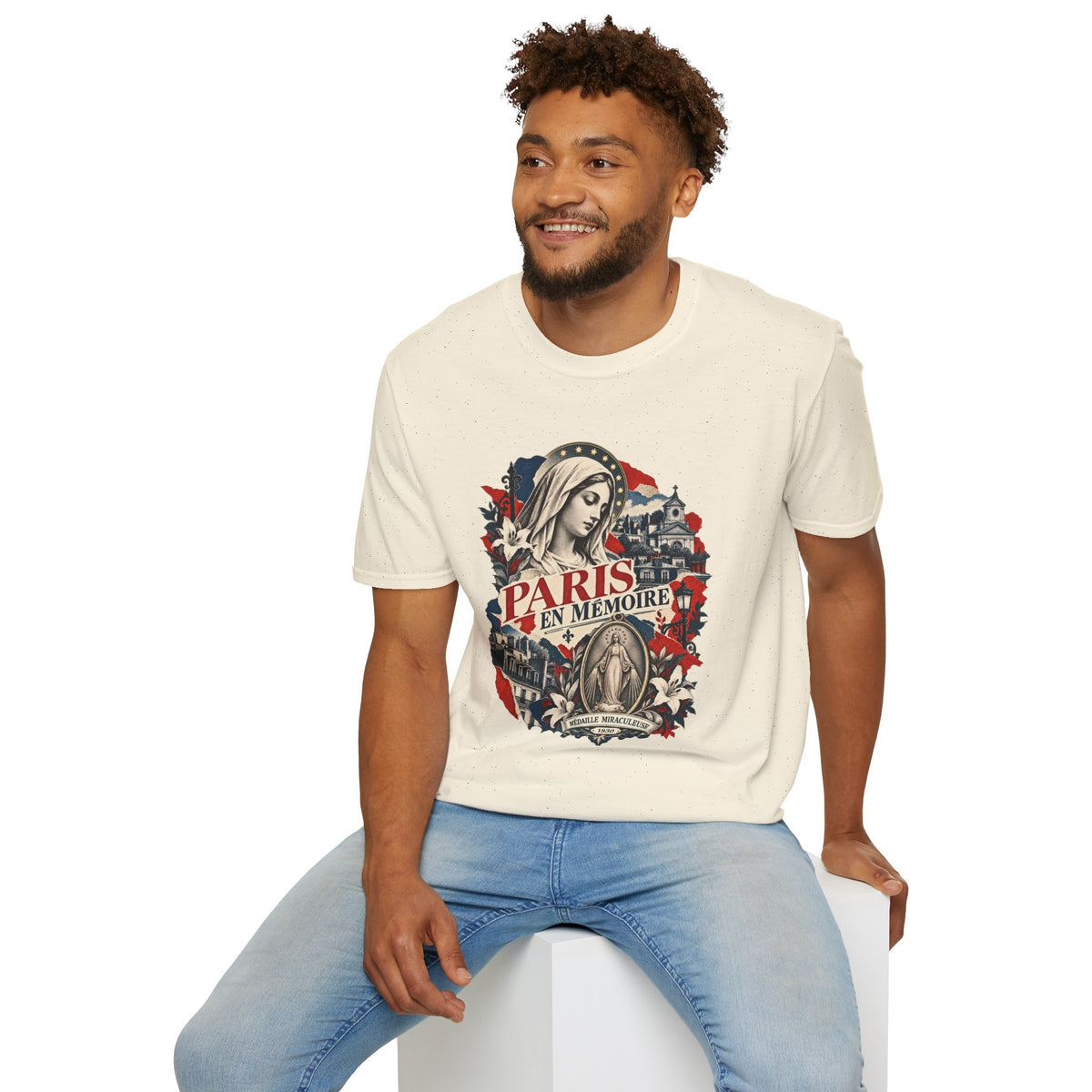 Paris en Mémoire Memorial T-Shirt — Vintage Notre-Dame Tribute Tee