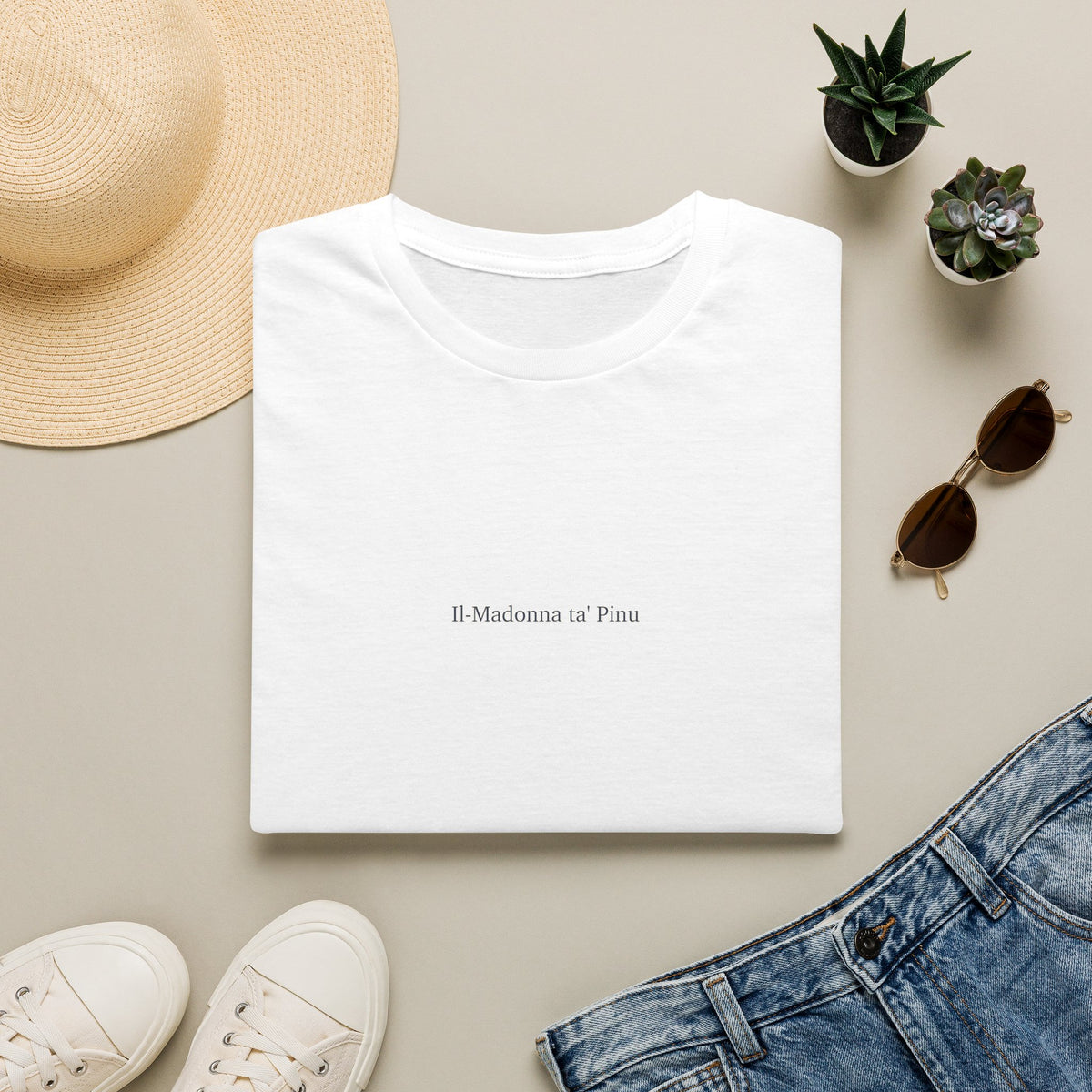 Our Lady of Ta' Pinu — Rose Window White T-Shirt - MATER AETERNA