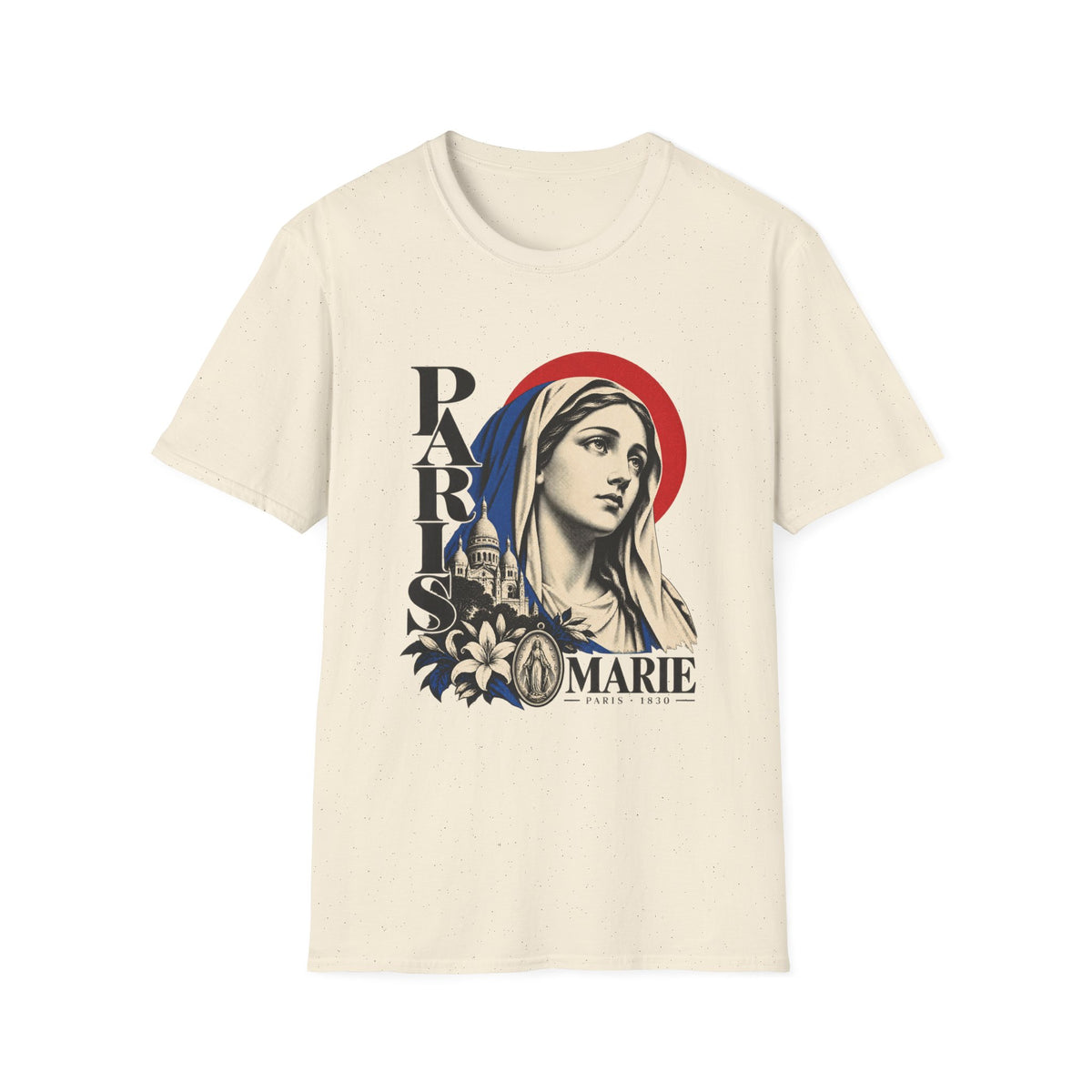 Virgin Mary 'Paris Marie' Graphic T-Shirt — Retro Religious Art Tee