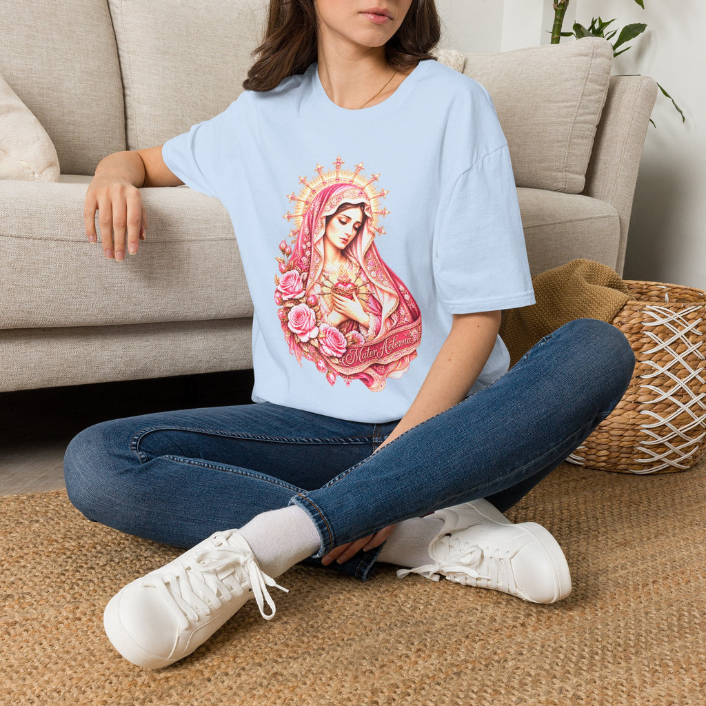 Our Lady of Guadalupe T-Shirt — Floral Gold Halo - MATER AETERNA