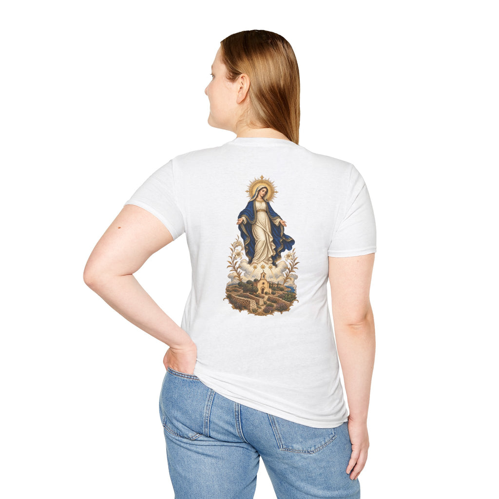 Our Lady of Ta' Pinu — Call at the Chapel White T-Shirt - MATER AETERNA