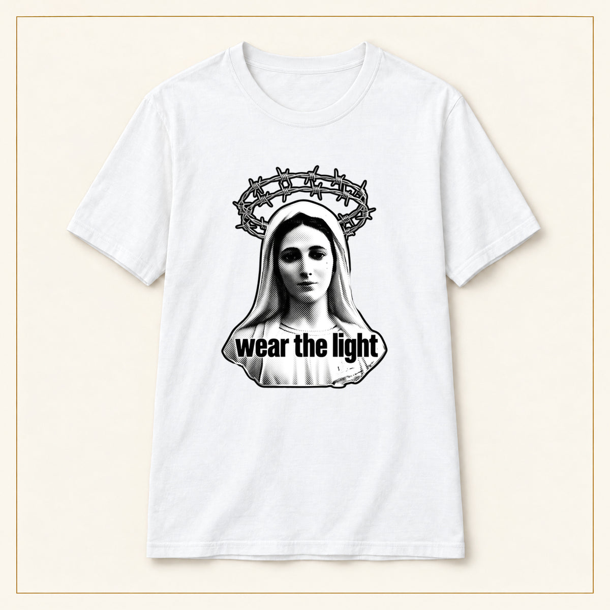 Madonna T-Shirt — Monochrome Crown of Thorns