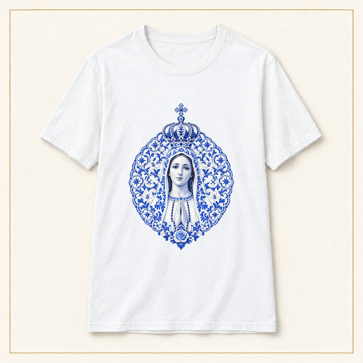 Our Lady of Fátima T-Shirt — Azulejo Mandala