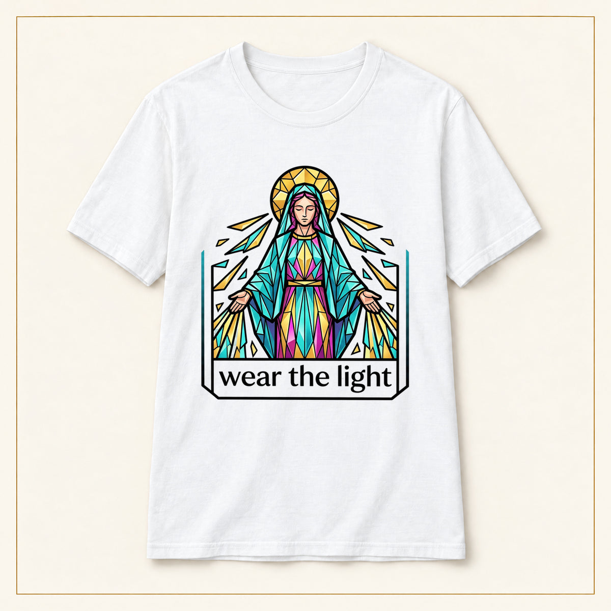 Stained Glass Virgin Mary T-Shirt — Wear the Light