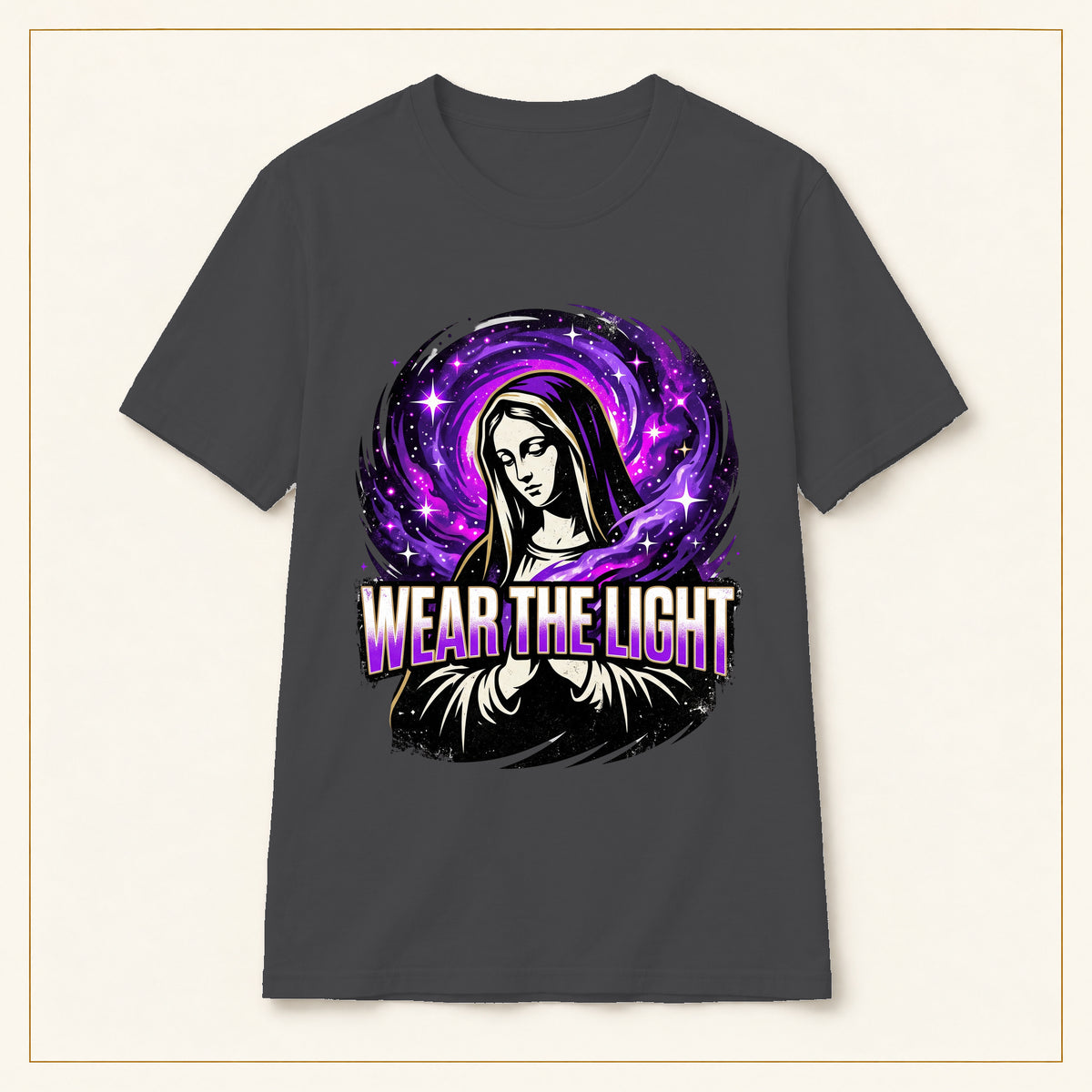Cosmic Virgin Mary — compact corrected — Dark Heather