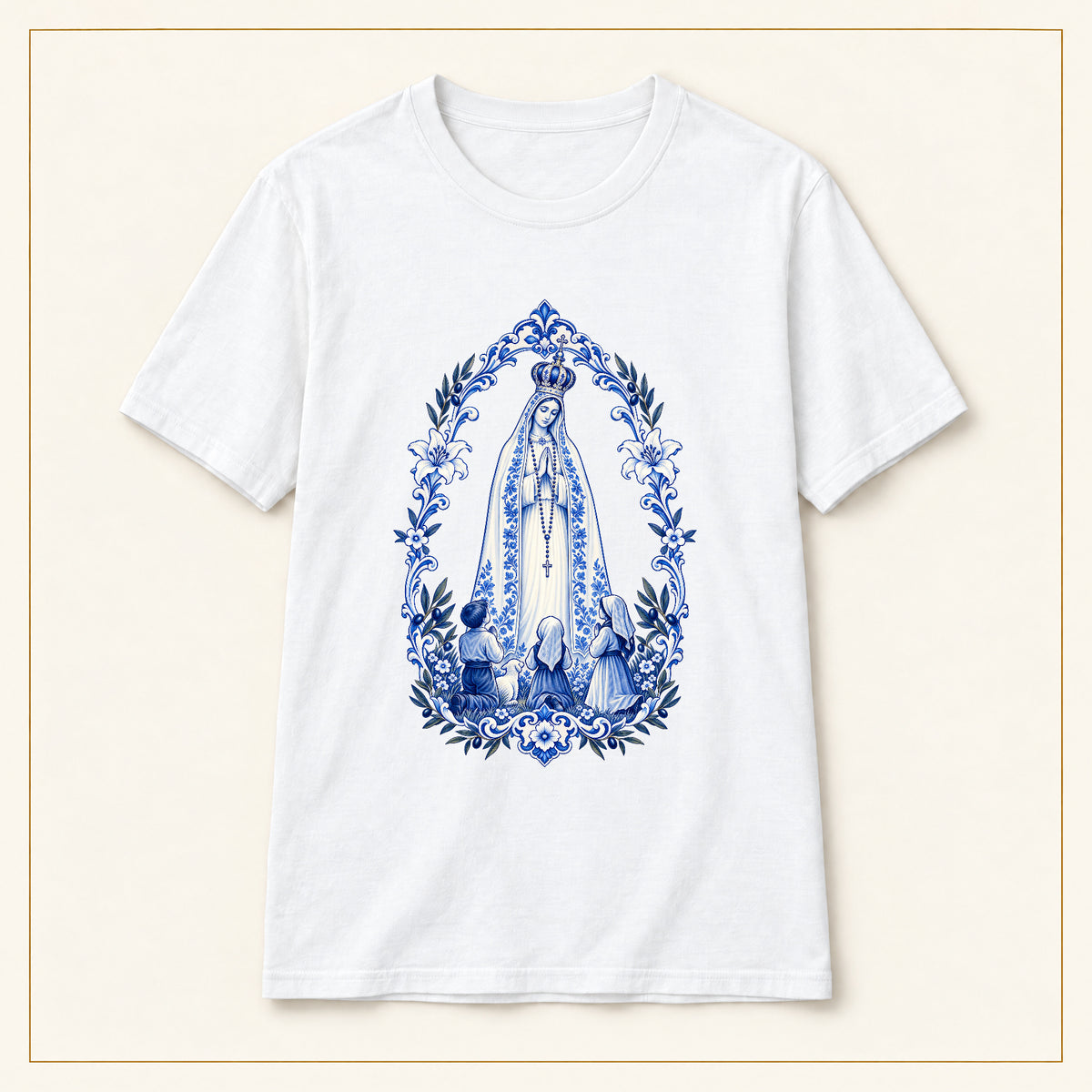 Our Lady of Fátima T-Shirt — Shepherd Children Azulejo