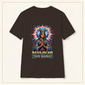 Ave Maria T-Shirt — Vibrant Virgin Mary — compact lay-flat, original print scale and placement — Dark Chocolate