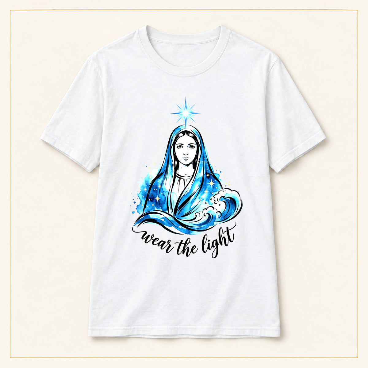 Virgin Mary Illustration T-Shirt — Wear the Light