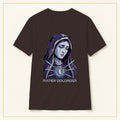 Crying Madonna T-Shirt — Winter Soldier — compact lay-flat, original print scale and placement — Dark Chocolate
