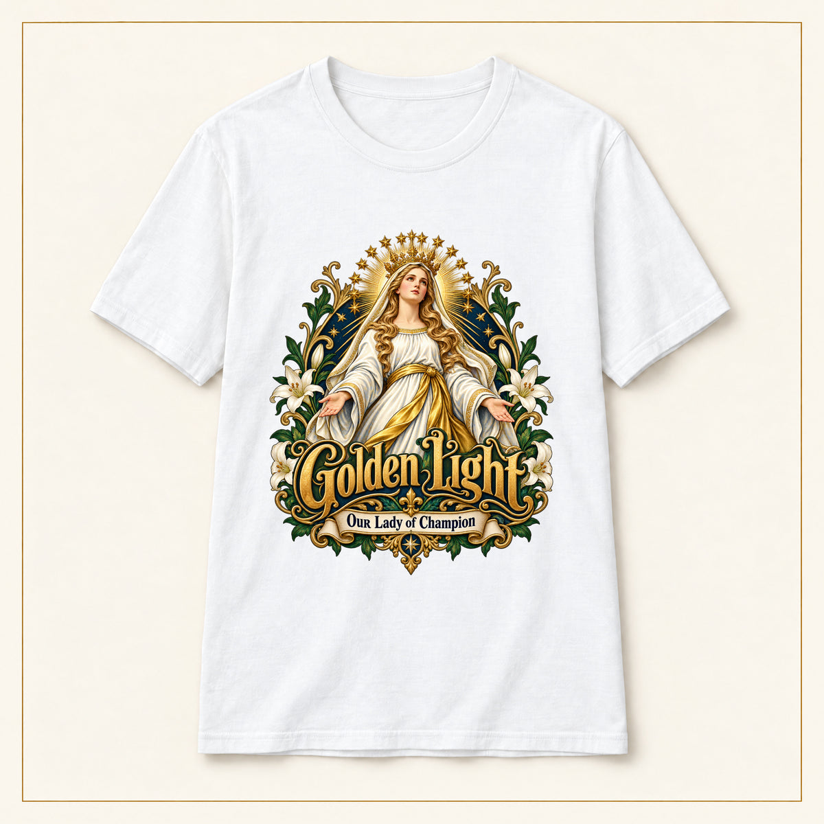 Golden Light T-Shirt — Our Lady of Champion