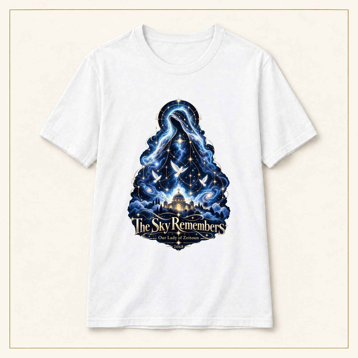 The Sky Remembers T-Shirt — Our Lady of Zeitoun