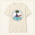 Surf Palm T-Shirt — Wear the Light — compact lay-flat, original print scale and placement — Natural