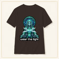Mystic Goddess T-Shirt — Geometric Heart — compact lay-flat, original print scale and placement — Dark Chocolate