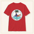 Surf Palm T-Shirt — Wear the Light — compact lay-flat, original print scale and placement — Red