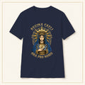 Regina Caeli T-Shirt — Marian Queen — compact lay-flat, original print scale and placement — Navy