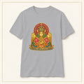 Sacred Heart Madonna T-Shirt — Folk Illustration — compact lay-flat, original print scale and placement — Sport Grey