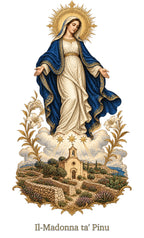 Our Lady of Ta' Pinu — Call at the Chapel White T-Shirt - MATER AETERNA