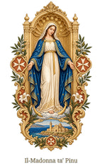 Our Lady of Ta' Pinu — Queen of Gozo White T-Shirt - MATER AETERNA
