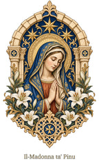 Our Lady of Ta' Pinu — Three Hail Marys White T-Shirt - MATER AETERNA