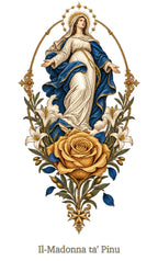 Our Lady of Ta' Pinu — Golden Rose White T-Shirt - MATER AETERNA