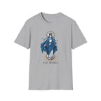 Vintage Blue Virgin Mary T-Shirt: Soft, Devotional Comfort for Everyday Wear - MATER AETERNA