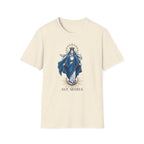 Vintage Blue Virgin Mary T-Shirt: Soft, Devotional Comfort for Everyday Wear - MATER AETERNA