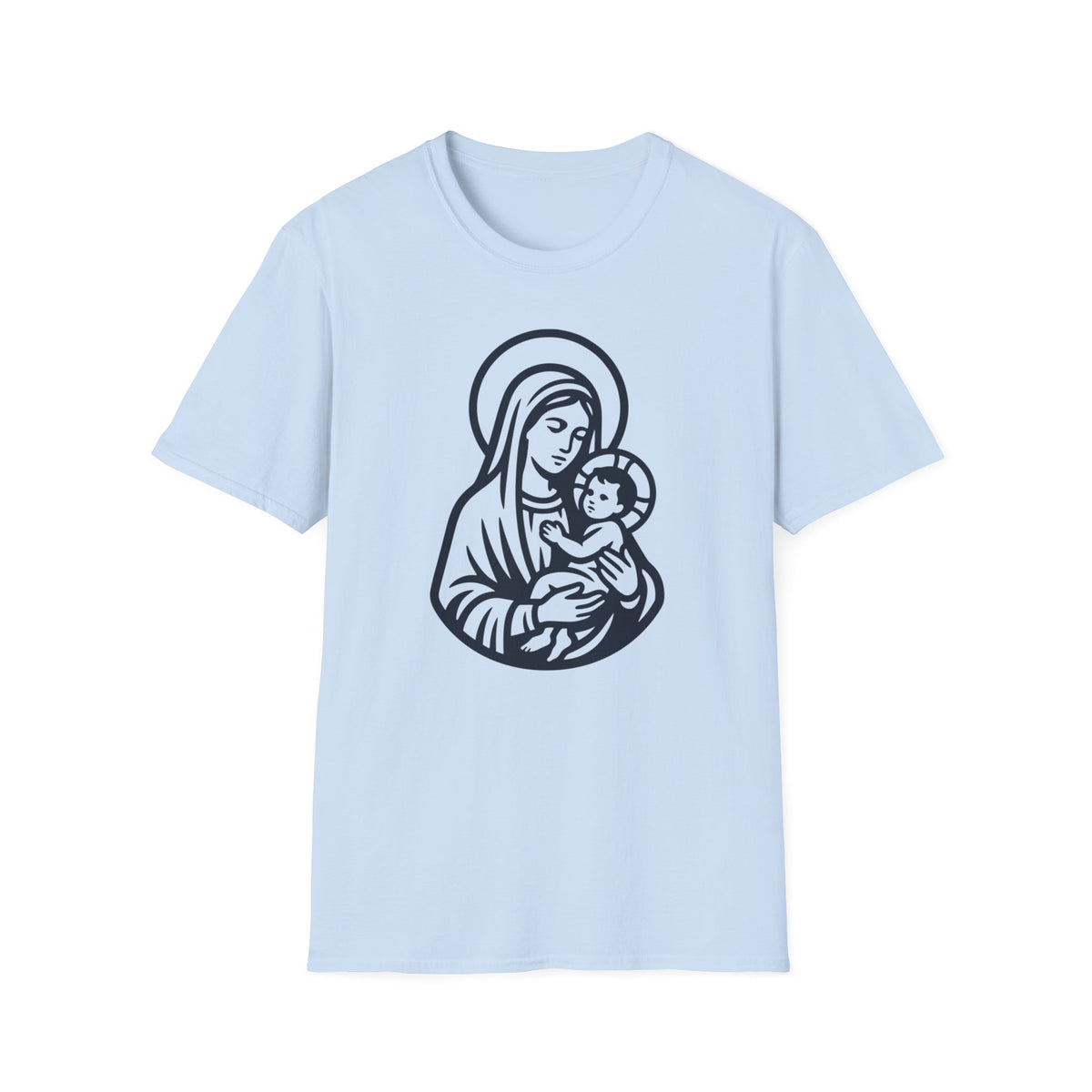 Virgin Mary & Child T-Shirt – Embrace Minimal Sacred Art - MATER AETERNA
